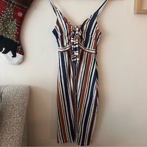 Women’s striped multi-color dress, size small.